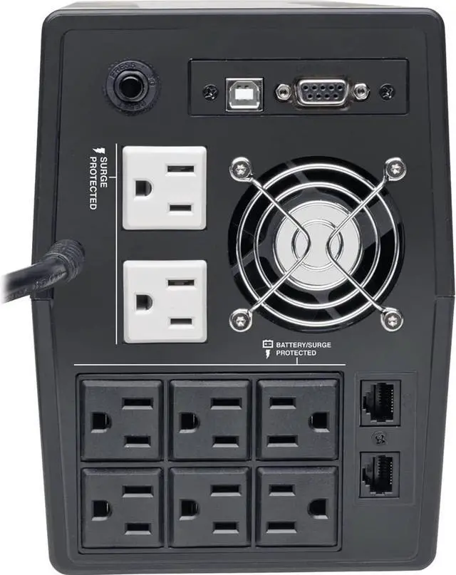 Alt view image 16 of 19 - Tripp Lite SMART1500TSU Series 1440VA 1200W Line-Interactive UPS - 8 NEMA 5-15R Outlets, AVR, 120V, 50/60 Hz, USB, LCD, Tower - Tower - AVR - 8 Hour Recharge - 2 Minute Stand-by - 120 V AC Input