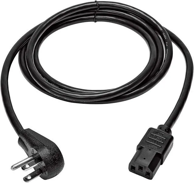 Alt view image 11 of 14 - Tripp Lite Model P006-006-15D 6 ft. Desktop Computer AC Power Cord, Right-Angle NEMA 5-15P to C13 - 10A, 125V, 18 AWG, 6 ft. Black