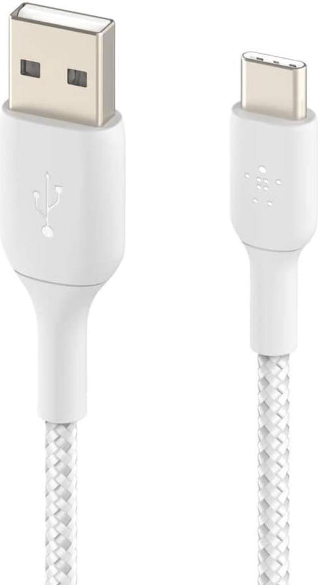Alt view image 10 of 12 - Belkin Braided USB-C to USB-A Cable (2m / 6.6ft, White) CAB002BT2MWH
