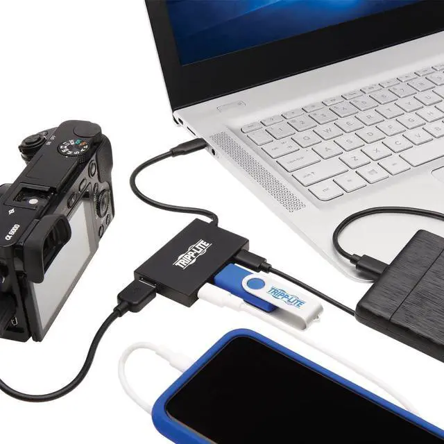 Alt view image 11 of 20 - Tripp Lite U460-004-2A2C-2 4-Port USBC Hub - USB 3.1 (3.1 Gen 2) Type C - External - 4 USB Port(s) - 4 USB 3.1 Port(s) - Mac, PC