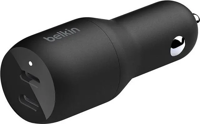 Alt view image 9 of 15 - BELKIN CCB002btBK Black BOOST CHARGE Dual USB-C Car Charger 36W