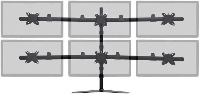 Alt view image 10 of 20 - Monoprice Hex (6) Monitor Free Standing Desk Mount for 15~30in Monitors