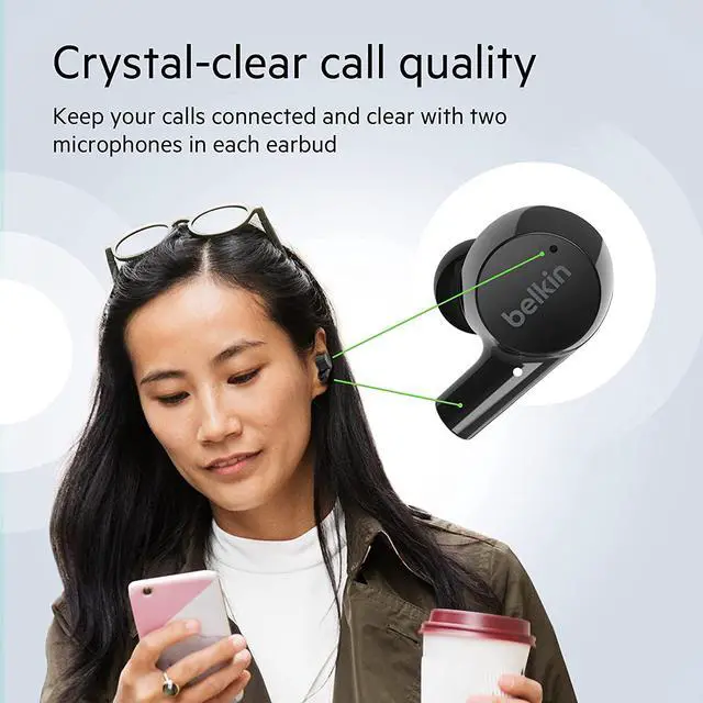 Alt view image 14 of 20 - Belkin SOUNDFORM Rise True Wireless Earbuds AUC004BTBK