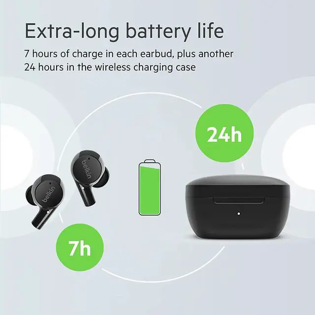 Alt view image 9 of 20 - Belkin SOUNDFORM Rise True Wireless Earbuds AUC004BTBK