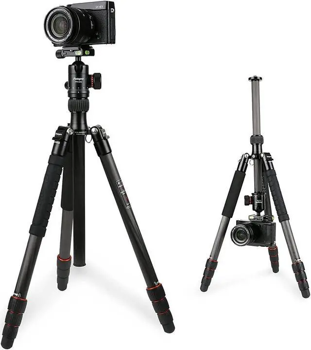 Alt view image 12 of 12 - FotoPro X-Go Chameleon 4-Section Aluminum Tripod with FPH-52Q Ball Head, Black