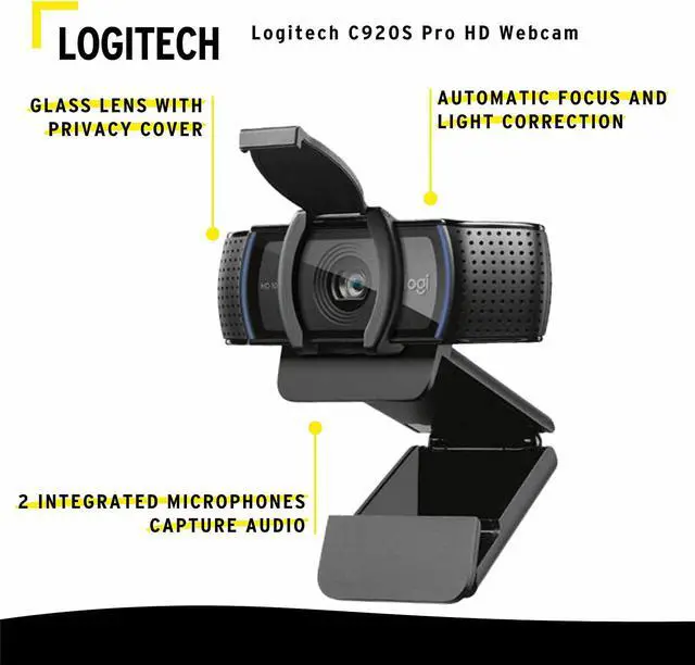 Alt view image 11 of 12 - Logitech C920S Pro HD Webcam Bundled with Knox Gear 4-Port 3.0 USB Hub