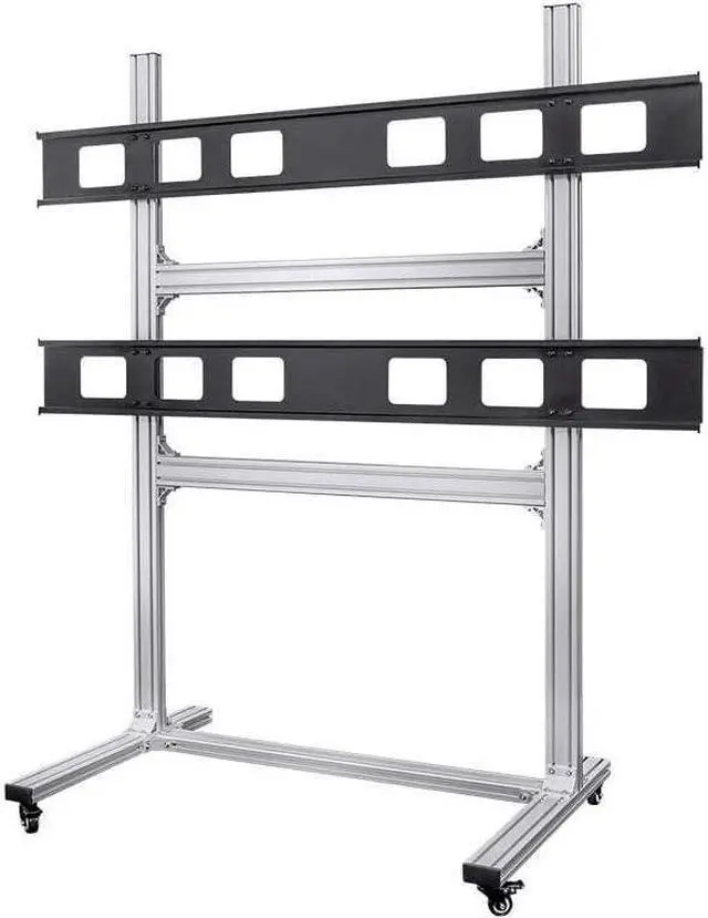 Alt view image 8 of 20 - Monoprice Commercial Series 2x2 Video Wall Mount Bracket System Rolling Display Cart with Micro Adjustment Arms For LED