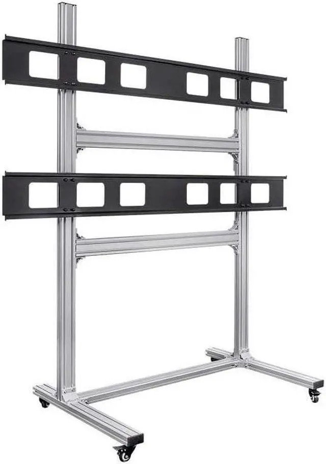 Alt view image 9 of 20 - Monoprice Commercial Series 2x2 Video Wall Mount Bracket System Rolling Display Cart with Micro Adjustment Arms For LED