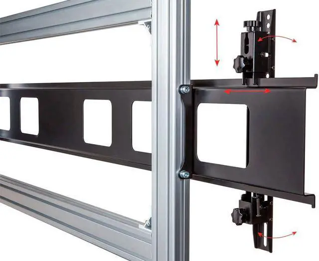 Alt view image 12 of 20 - Monoprice Commercial Series 2x2 Video Wall Mount Bracket System Rolling Display Cart with Micro Adjustment Arms For LED