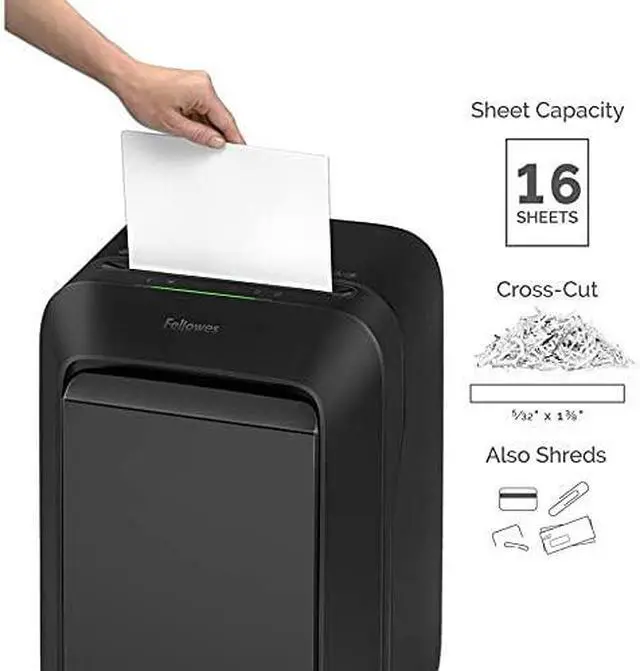 Alt view image 9 of 20 - Fellowes Powershred LX180 16-Sheet Cross Cut Personal Paper Shredder (FEL5501601)