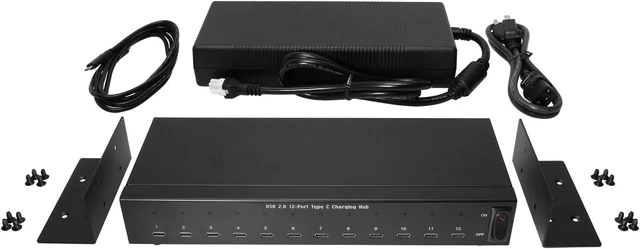 Alt view image 5 of 5 - Coolgear Industrial 12-Port USB-C Charging Hub - 3A Per Port, Sync & Charge Multiple Devices