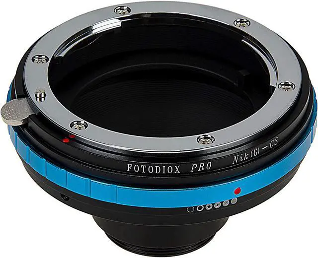 Alt view image 3 of 7 - fotodiox pro lens mount adapter - compatible with nikon f mount g-type d/slr lenses to cs-mount (1" screw mount) cine & cctv camera body with built-in aperture control dial
