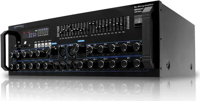 Alt view image 13 of 16 - Technical Pro MM2000BT Pro Mic Mixing Amplifier
