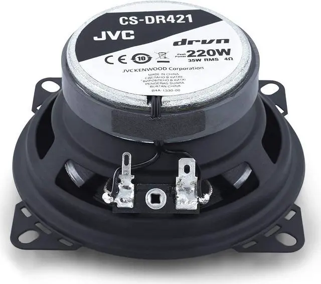 Alt view image 12 of 20 - JVC 4" DRVN CS-DR421 220W Peak (35W RMS) 4" 2-way DRVN Series Coaxial Factory Upgrade Car Speakers (Pair)