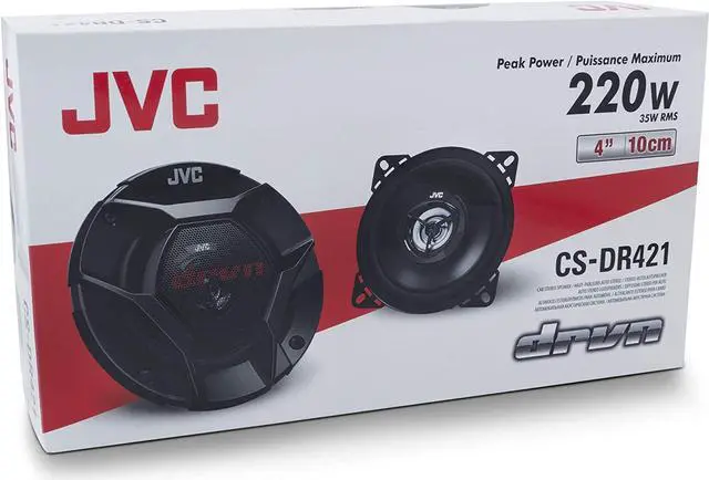 Alt view image 15 of 20 - JVC 4" DRVN CS-DR421 220W Peak (35W RMS) 4" 2-way DRVN Series Coaxial Factory Upgrade Car Speakers (Pair)