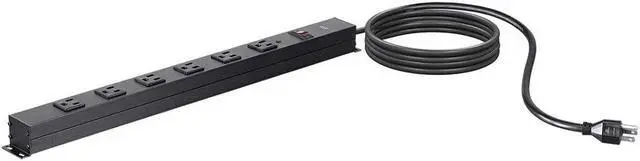 Alt view image 7 of 19 - Monoprice 6 Outlet Metal Surge Protector Power Strip - Black With 15 Feet Cord | 540 Joules