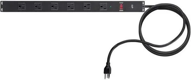 Alt view image 9 of 19 - Monoprice 6 Outlet Metal Surge Protector Power Strip - Black With 15 Feet Cord | 540 Joules