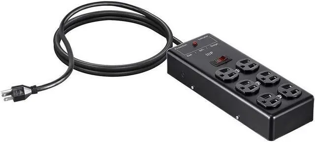 Alt view image 9 of 14 - Monoprice Heavy Duty 6 Outlet Metal Surge Power Box - Black With 6 Feet Cord | 540 Joules