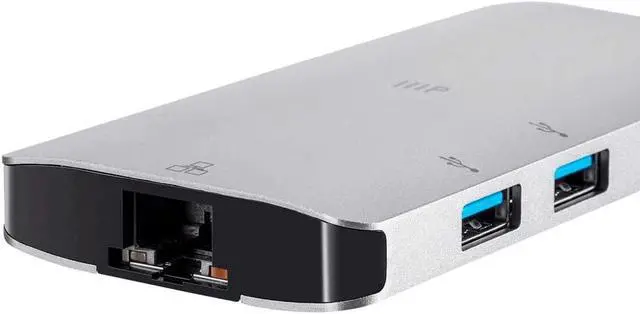 Alt view image 11 of 13 - Monoprice USB-C To HDMI Adapter - Aluminum Body With Gigabit Ethernet, 3-Port USB 3.0, SD/MicroSD Reader, USB-C 100W, Power Delivery 3.0 Ports