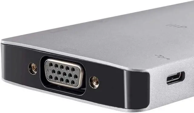Alt view image 5 of 6 - Monoprice 135510 USB-C Travel Dock - Silver with HDMI, VGA, Gigabit Ethernet, 2-Port USB 3.0, SD/MicroSD Reader, USB-C 100W PD 3.0 - Consul Series