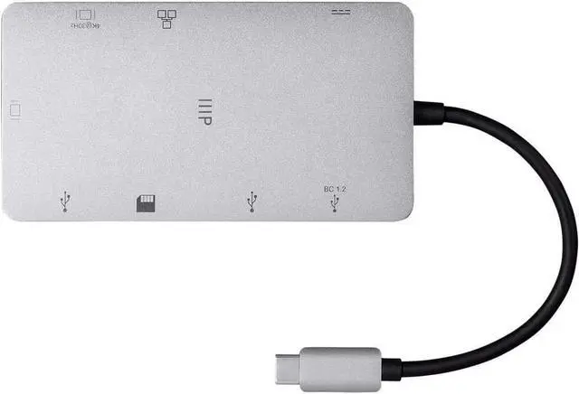 Alt view image 4 of 6 - Monoprice 135510 USB-C Travel Dock - Silver with HDMI, VGA, Gigabit Ethernet, 2-Port USB 3.0, SD/MicroSD Reader, USB-C 100W PD 3.0 - Consul Series