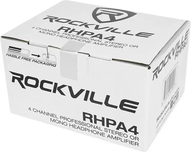 Alt view image 6 of 7 - Rockville RHPA4 4-Channel Headphone Amplifier, Stereo/Mono Switch, Dual 1/4" and 3.5mm Outputs per Channel, USB Power, for Studio and Podcast Monitoring