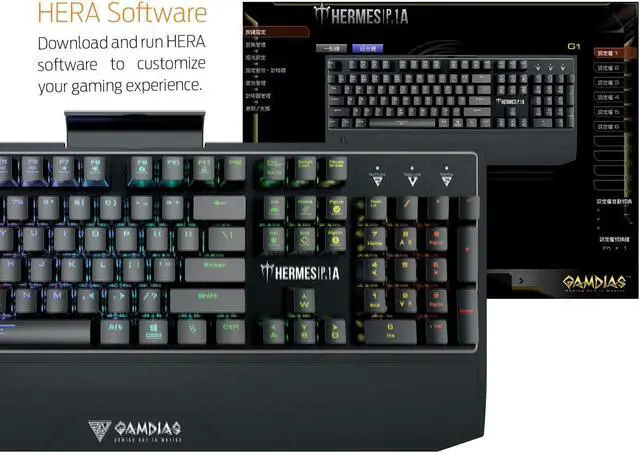 Alt view image 11 of 11 - GAMDIAS HERMES P1A RGB Mechanical Gaming Keyboard