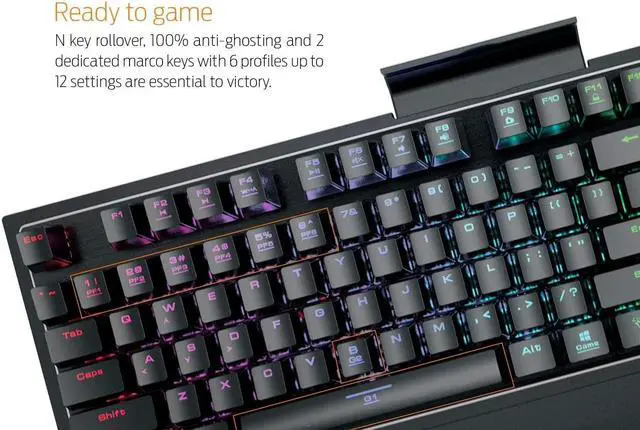 Alt view image 9 of 11 - GAMDIAS HERMES P1A RGB Mechanical Gaming Keyboard