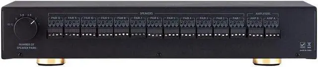 Alt view image 6 of 8 - Monoprice SS-Pro 12 High Power Dual Source 300 Watt Peak 12 Pair Impedance Matching Speaker Selector