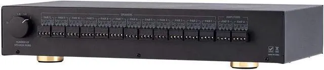 Alt view image 8 of 8 - Monoprice SS-Pro 12 High Power Dual Source 300 Watt Peak 12 Pair Impedance Matching Speaker Selector