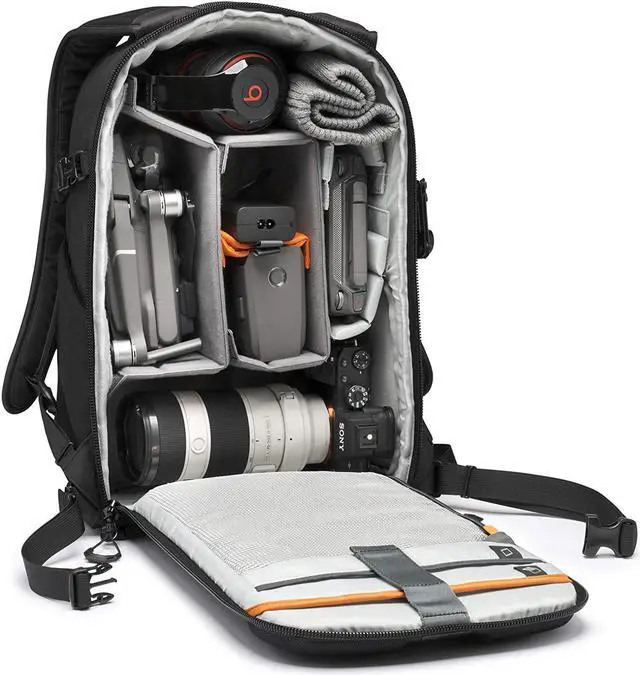 Alt view image 12 of 20 - lowepro flipside bp 300 aw iii mirrorless and dslr camera backpack - black - with rear access - with side access - with adjustable dividers - for mirrorless like sony ?7 - lp37350-
