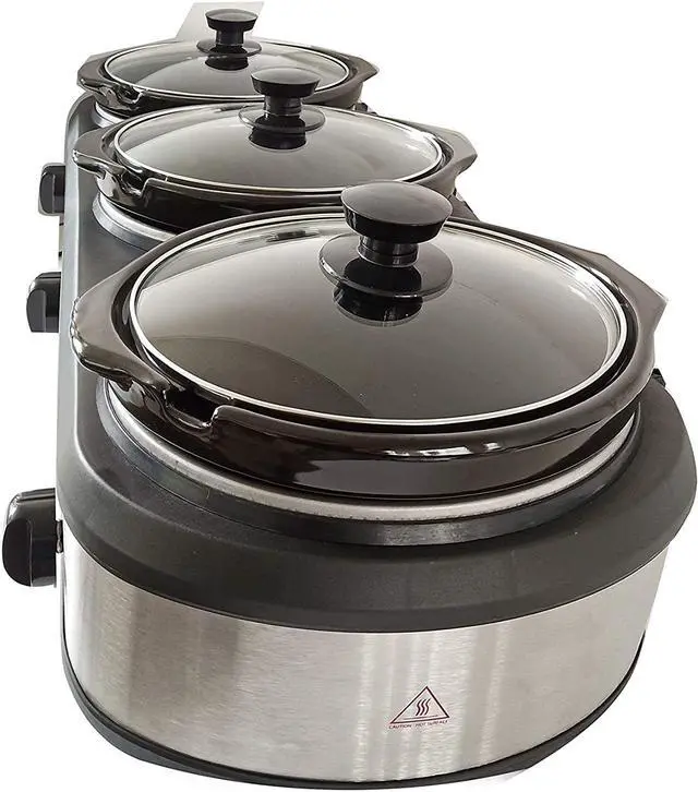 Alt view image 14 of 15 - Frigidaire ESC3105-SS Stainless Steel Buffet Triple Slow Cooker