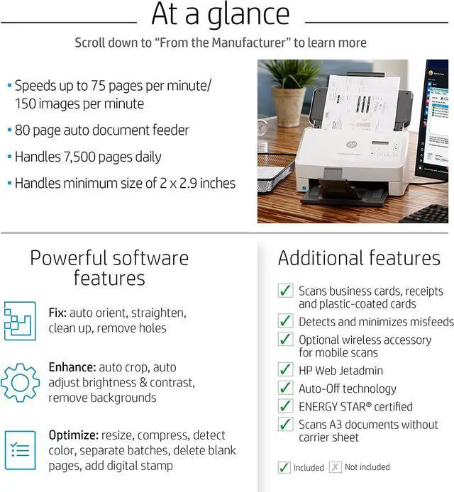 Alt view image 19 of 20 - HP Scanjet Enterprise Flow 7000 s3 Sheetfed OCR Scanner 600dpi