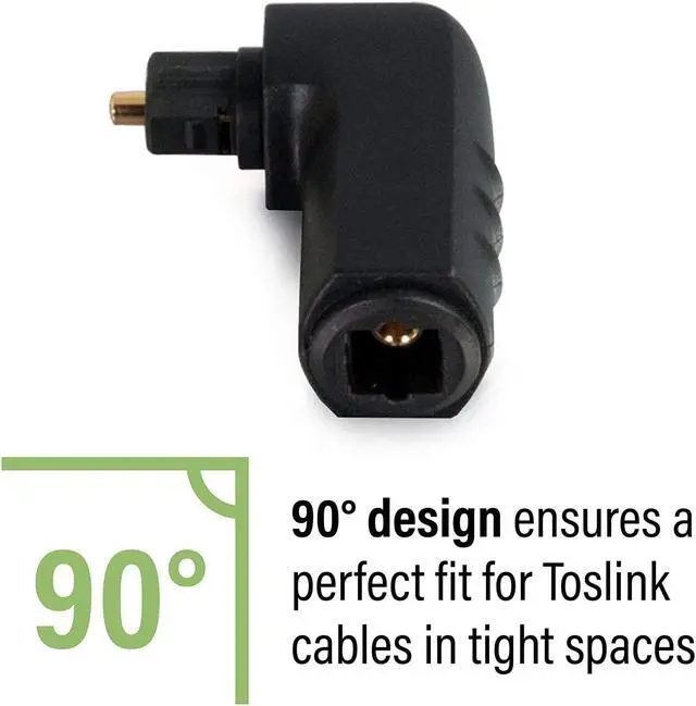 Alt view image 16 of 20 - C2G 40016 VELOCITY™ RIGHT ANGLE TOSLINK® PORT SAVER ADAPTER