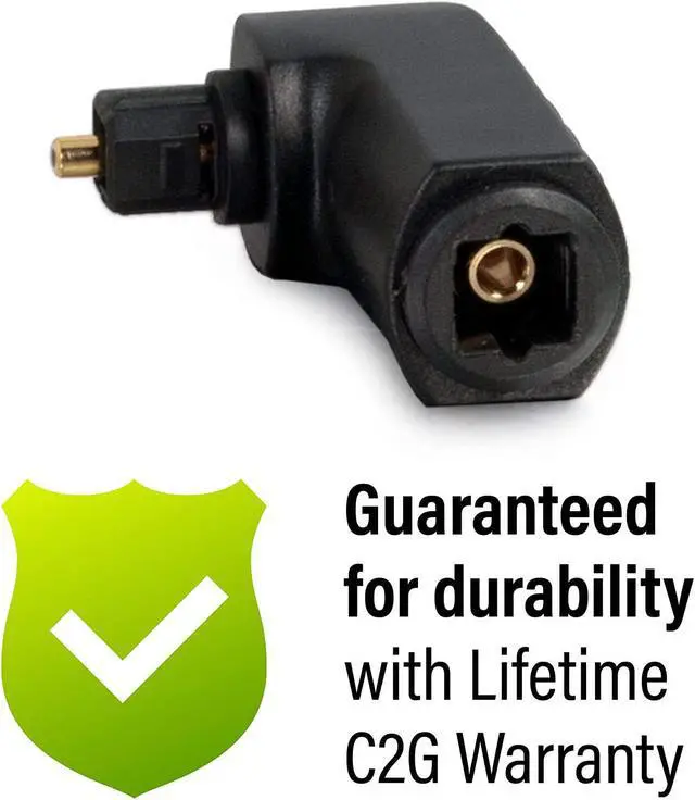 Alt view image 20 of 20 - C2G 40016 VELOCITY™ RIGHT ANGLE TOSLINK® PORT SAVER ADAPTER