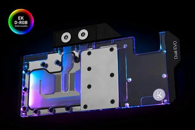 Alt view image 8 of 9 - EKWB EK-Quantum Vector Dual Evo RTX 2070/2080 GPU Water Block, D-RGB, Nickel/Plexi