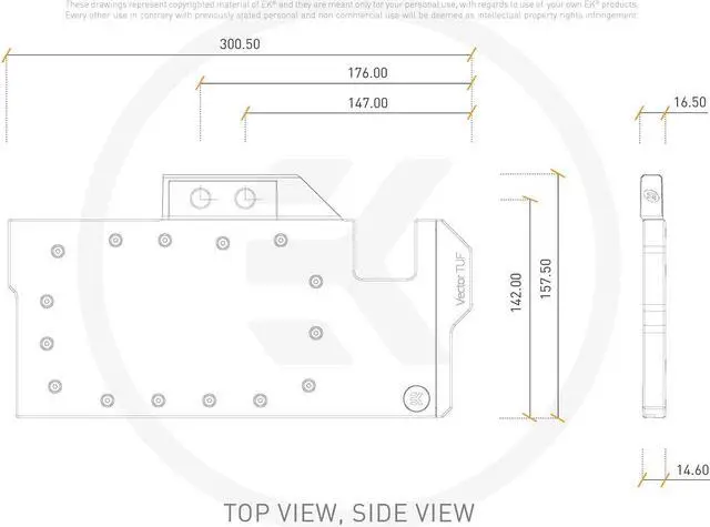 Alt view image 7 of 8 - EK-Quantum Vector TUF RX 6800/6900 D-RGB - Nickel + Acetal