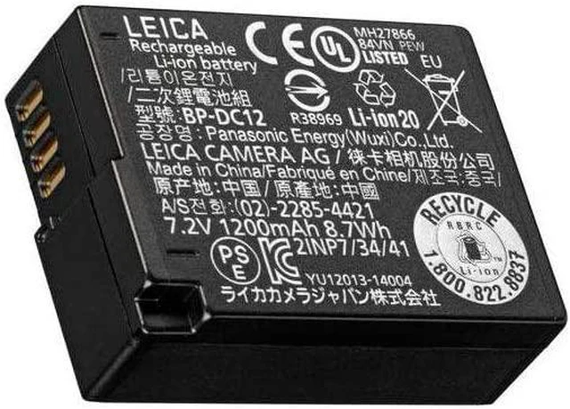 Alt view image 6 of 8 - Leica BP-DC 12 Li-Ion Battery for Q Compact Digital Camera #19500