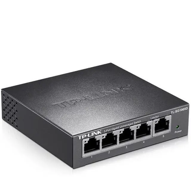 Alt view image 2 of 5 - TP-LINK 5 Port Gigabit Ethernet Network Switch | Ethernet Splitter | Sturdy Metal w/Shielded Ports |Plug-and-Play | Traffic Optimization (TL-SG1005D)