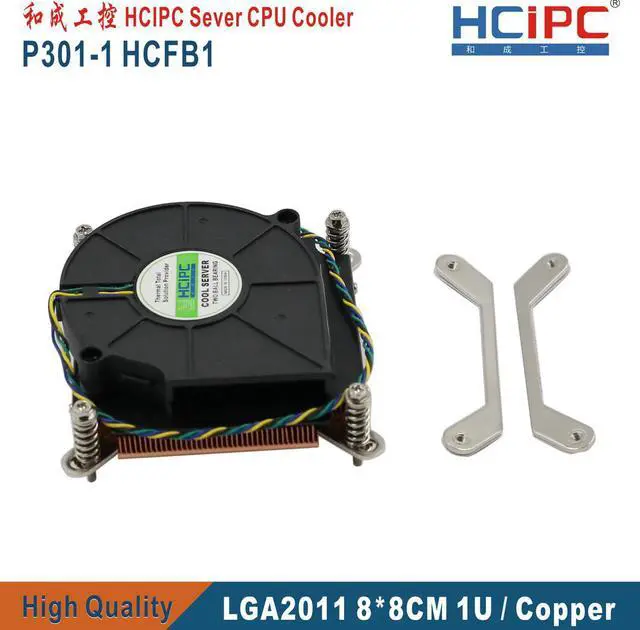 Alt view image 3 of 5 - HCIPC P301-1 HCFB1 LGA2011 Square 80*80MM CPU Cooler,Computer Heatsink, CPU Fans, 1U Slim Copper CPU Cooler, , Cooling Fan