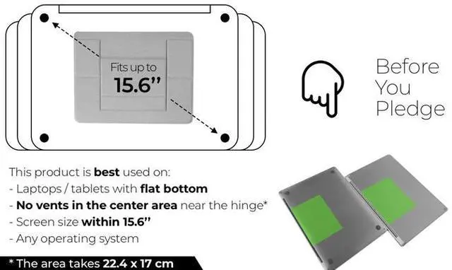 Alt view image 7 of 7 - Invisible Laptop Stand Compatible for MacBook Pro/Air Foldable Notebook Stand Holder for Surface Laptop (11.6-15.6 inch) Adjustable Laptop Stand