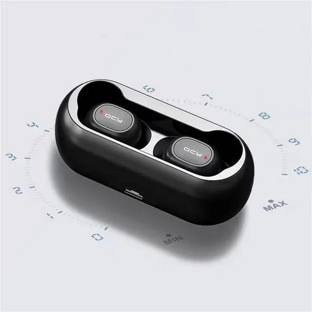 Alt view image 5 of 6 - QCY T1C Mini Bluetooth Earphones with Mic Wireless Sports Headphones Noise Cancelling Headset and charging box