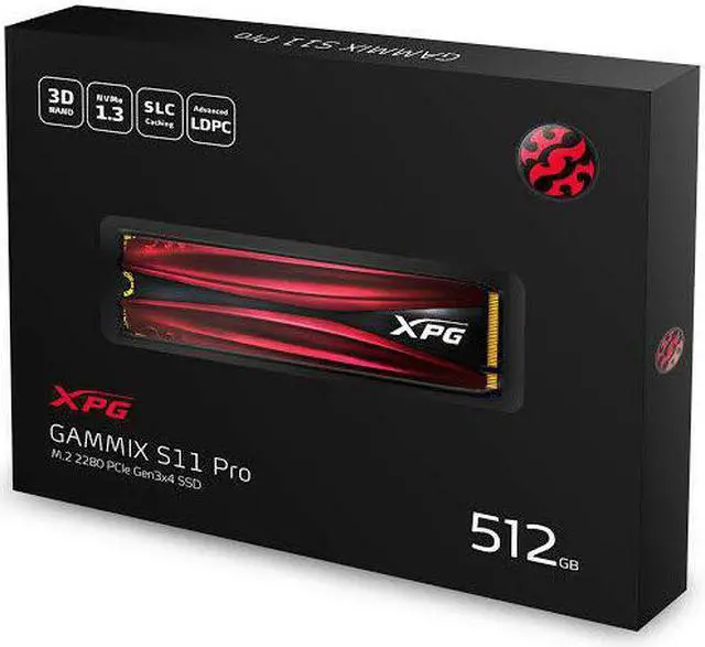 Alt view image 11 of 13 - XPG GAMMIX Gaming SSD S11 Pro Series: 512GB Internal PCIe Gen3x4 M.2 2280 (NVMe)