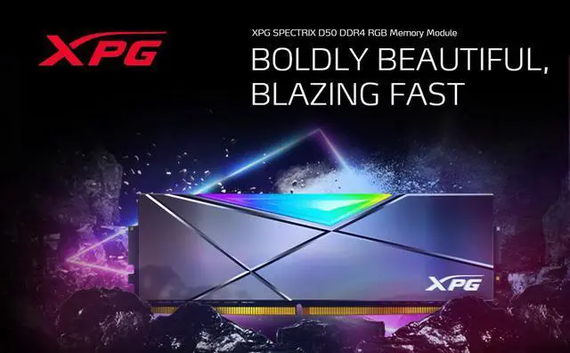 Alt view image 4 of 7 - XPG SPECTRIX D50 RGB Desktop Memory: 32GB (2x16GB) DDR4 3200MHz CL16 White