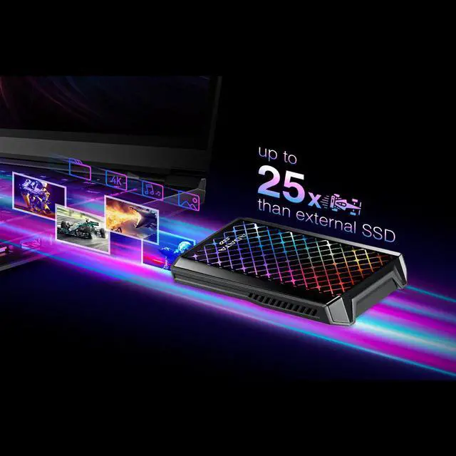 Alt view image 3 of 18 - ADATA SE900G 1TB USB-C 3.2 Gen2 External RGB SSD