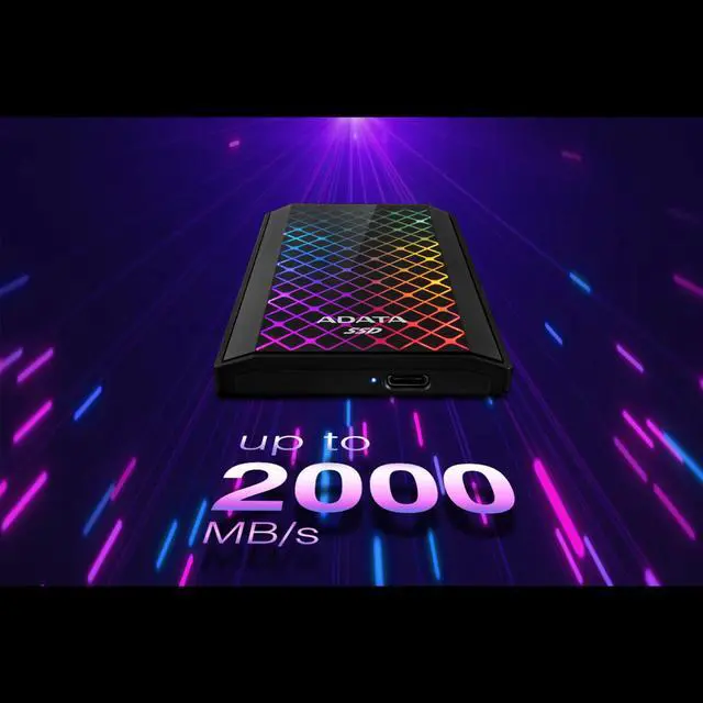 Alt view image 6 of 18 - ADATA SE900G 1TB USB-C 3.2 Gen2 External RGB SSD