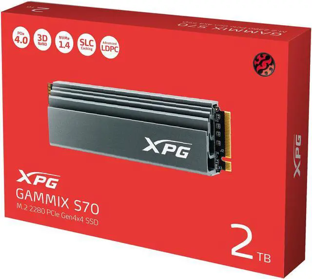 Alt view image 6 of 8 - XPG GAMMIX Gaming S70: 2TB Internal SSD PCIe Gen4x4 M.2 2280 Solid State Drive