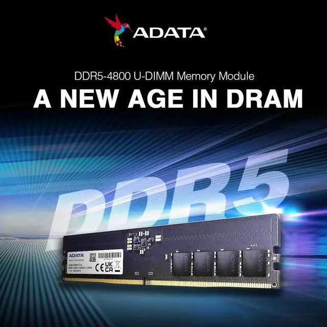 Alt view image 4 of 7 - ADATA 16GB 288-Pin DDR5 4800 (PC5 38400) Desktop Memory Model AD5U480016G-S