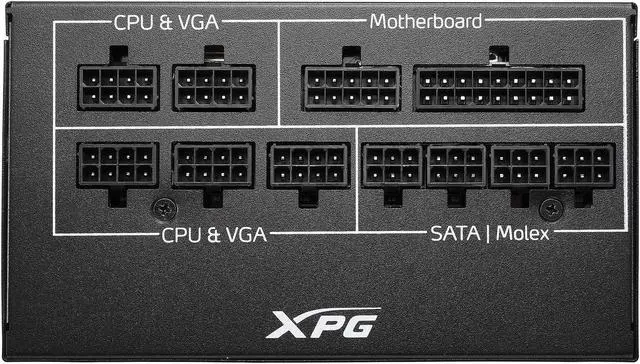 Alt view image 13 of 14 - XPG CORE REACTOR COREREACTOR850G-BKCUS 850W Power Supply - Internal - 850 W - 1 Fan(s) - 90% Efficiency