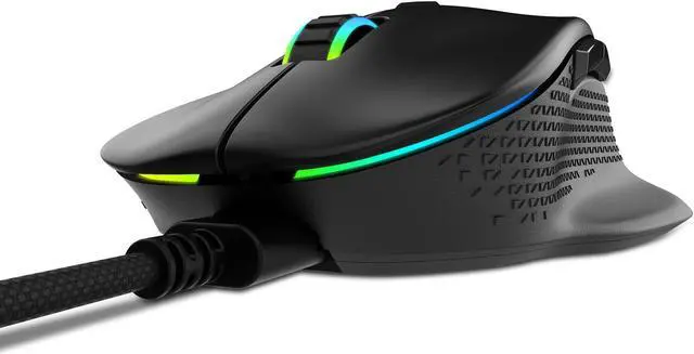 Alt view image 2 of 13 - XPG ALPHA Wired Gaming Mouse - Black w/ RGB + Omron Switches | USB-C Connection | 6 Programmable Buttons :Exokeleton Design | PAW 3335 Sensor - 400-16000 DPI
